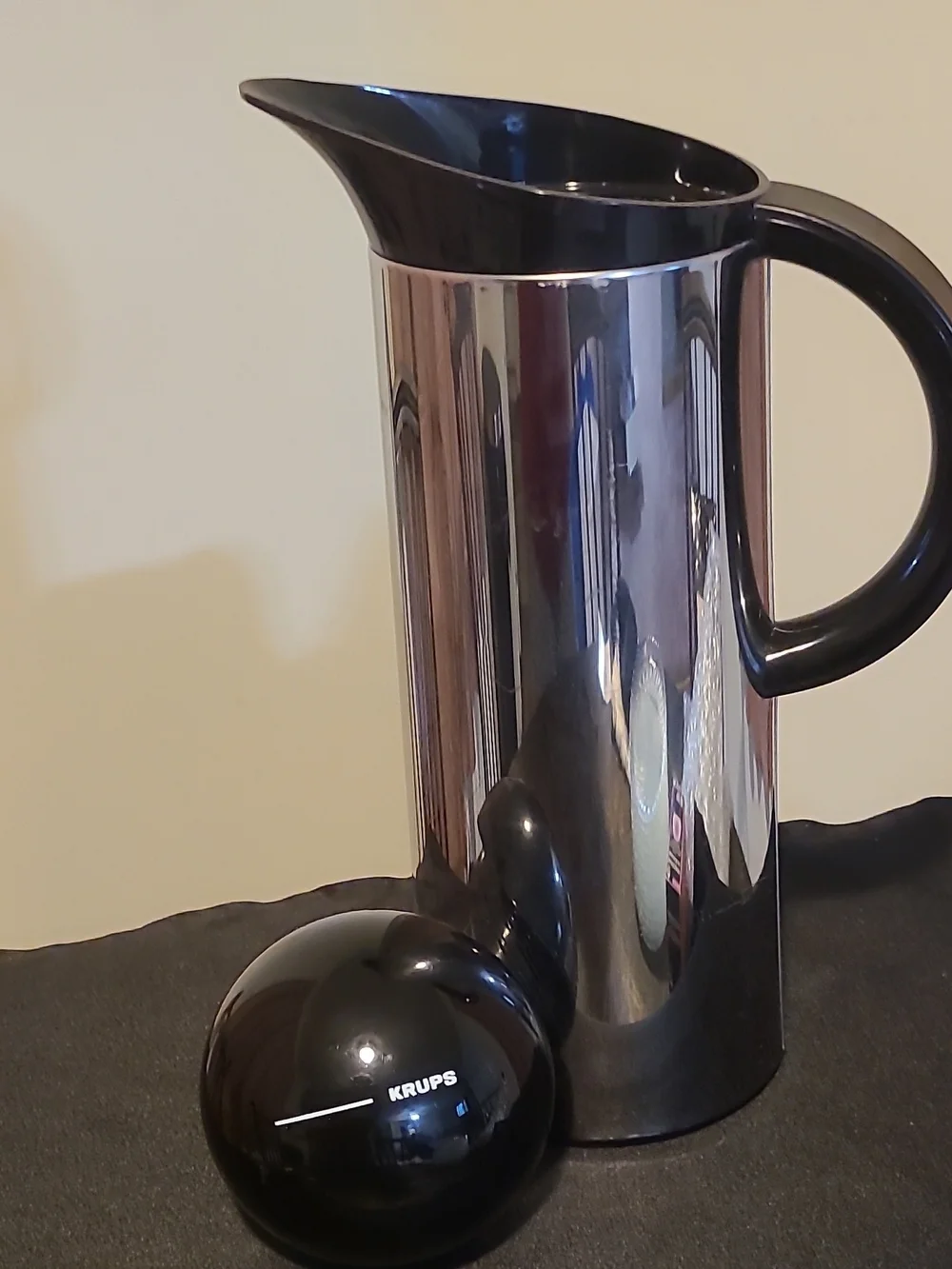 Vintage Krups Thermart Type 280 Chrome Thermal Coffee Carafe Thermos Jug Black